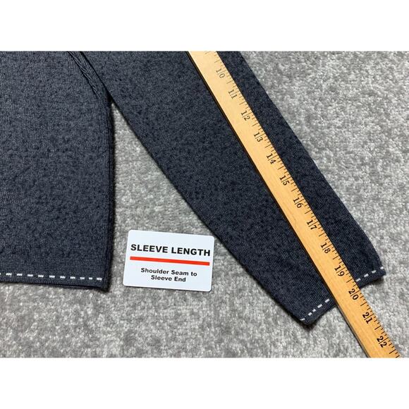 Silvia Novelli Button Front Cardigan Women Size M Gray Merino Wool Italy Made - Picture 12 of 12